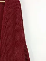 Vorschaubild 3 von Damen Strickjacke Cardigan Rippstrick Rot Gr. L Baumwolle Freizeit