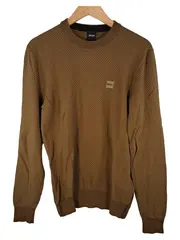 Vorschaubild 1 von Pullover Herren Gr. S Braun Strukturmuster Rundhals Casual