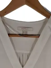 Vorschaubild 3 von Damen Bluse Weiß V-Ausschnitt Langarm Elegant Gr. 36/S