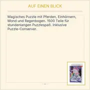 Vorschaubild 2 von Puzzle 1500 Teile Weiße Pferde Regenbogen Mond Tropisch NEU