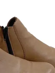 Vorschaubild 3 von Damen Stiefeletten Chelsea Boots Gr. 41 Beige Leder Reißverschluss
