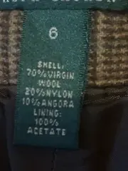 Vorschaubild 4 von Anzughose Damen Gr. 44 kariert Wolle braun klassisch