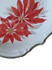 Vorschaubild 3 von Unterteller Porzellan Blumenmuster Weiß 15cm Weihnachtlich