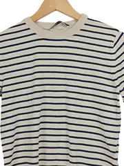 Vorschaubild 2 von Damen Pullover Gr. 38/M gestreift Maritim Kurzarm Beige Dunkelblau