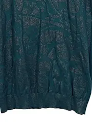 Vorschaubild 3 von Sport Damen Strickshirt Gr. S Petrol Metallic Floral Kurzarm