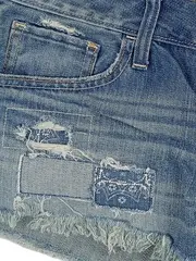 Vorschaubild 3 von Jeans Shorts Damen W27 Destroyed Look Blau Fransen L20