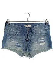 Vorschaubild 1 von Jeans Shorts Damen W27 Destroyed Look Blau Fransen L20