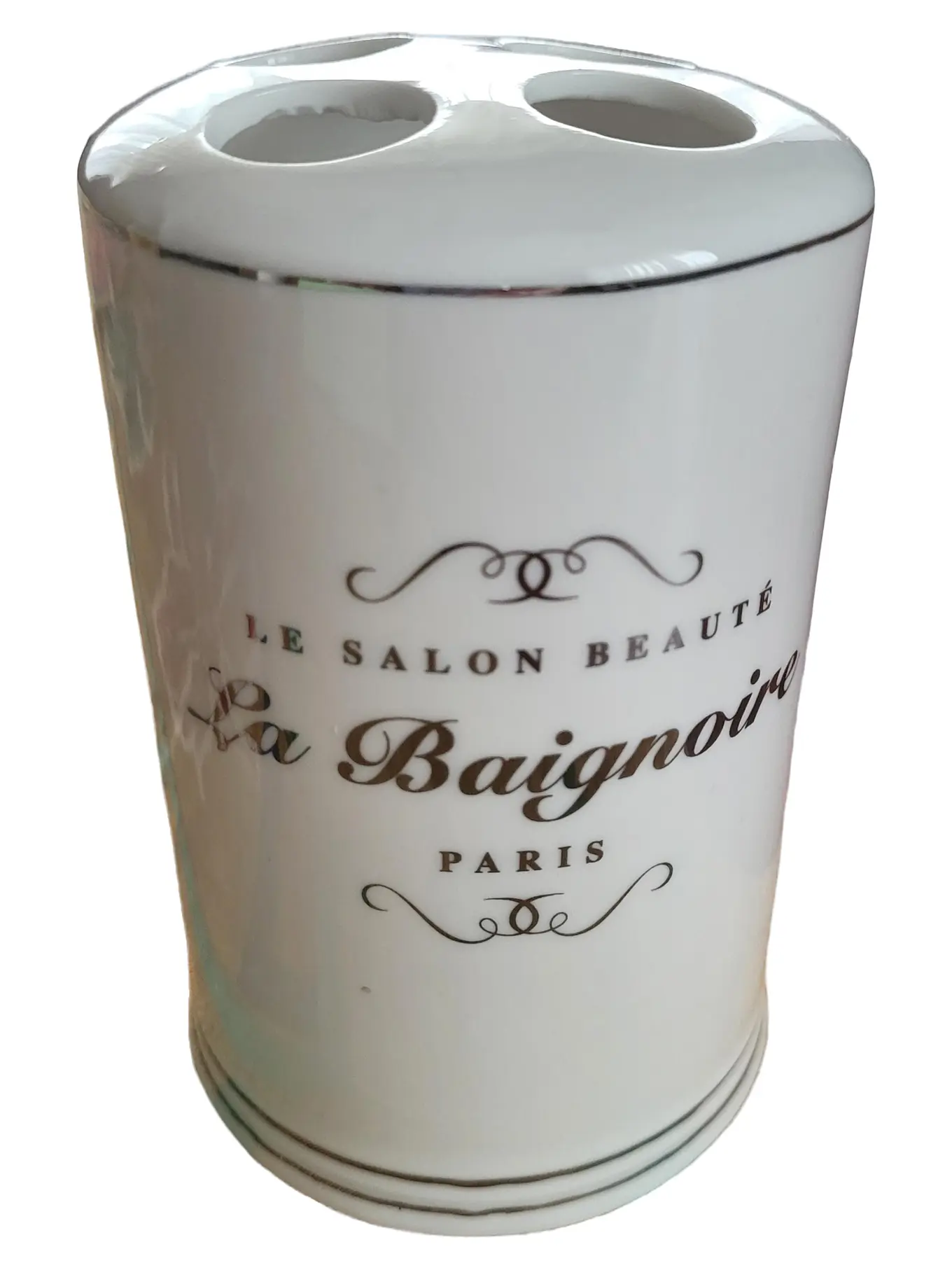 BUTLERS Keramik Zahnbürstenhalter La Baignoire Paris Bad Accessoire Weiß