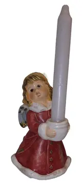 Vorschaubild 1 von Engel Kerzenhalter Porzellan Rot 10cm Weihnachtlich Figur
