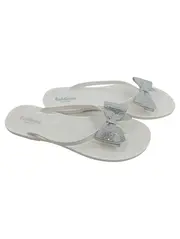 Vorschaubild 1 von Zehentrenner Gr. 38 Damen Weiß Schleife Strass Sandalen