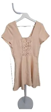 Vorschaubild 2 von Damen Cocktailkleid Sommerkleid Rosa Kurzarm V-Ausschnitt Gr. 40 L
