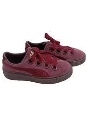 Vorschaubild 1 von Damen Sneaker Low Plateau Velvet Bordeaux Rot Größe 36