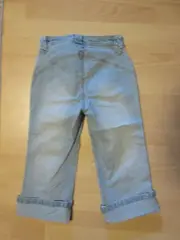 Vorschaubild 2 von Jeans Bootcut Capri Hose Kinder Mädchen Gr. 164 Hellblau Retro