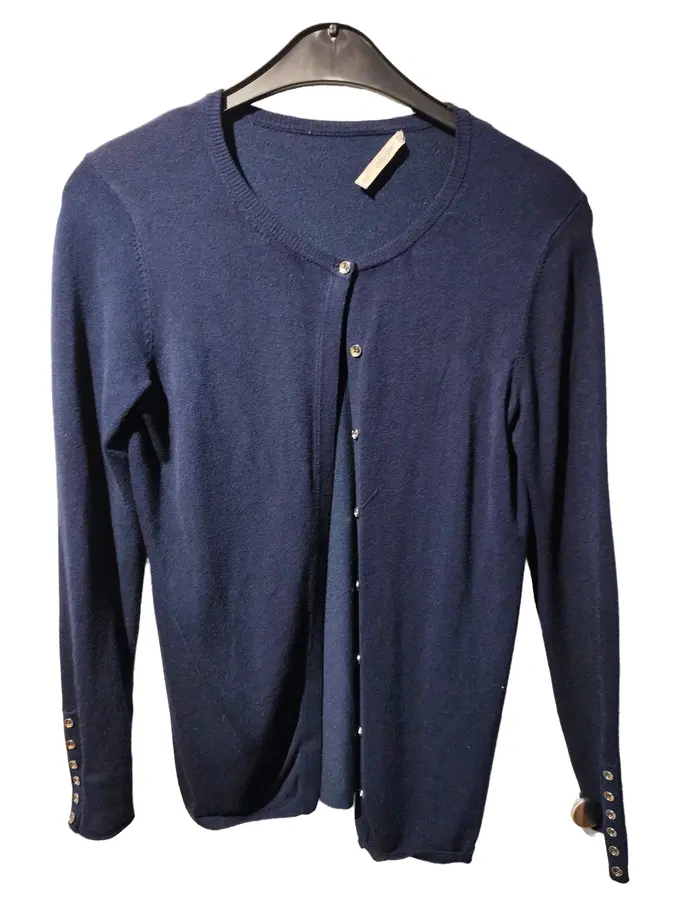 ZARA KNIT Strickjacke Damen 36/S Blau Casual Viskose Langarm