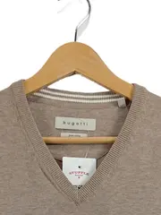 Vorschaubild 5 von Herren Pullover V-Ausschnitt Beige Gr. 50 L Baumwolle Klassisch