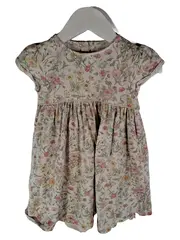 Vorschaubild 1 von Baby Mädchen Kleid Gr. 92 Blumenmuster Beige Romantisch