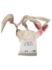 Vorschaubild 4 von Mädchen Top Gr. 120/122 Rosa Blumen Rüschen Trägertop Sommer