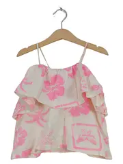 Vorschaubild 1 von Mädchen Top Gr. 120/122 Rosa Blumen Rüschen Trägertop Sommer
