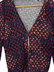 Vorschaubild 2 von Collection Strickjacke Damen Gr. M Cardigan Retro Muster Mehrfarbig