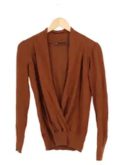 Vorschaubild 1 von Damen Pullover Gr. 32/XS Braun Casual Langarm Viskose