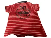 Vorschaubild 2 von Poloshirt Kinder Gr. 140 Rot Gestreift Kurzarm Nummer 2