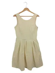 Vorschaubild 1 von Damen Freizeitkleid Gr. 38/M Gelb Gestreift Klassisch Elegant Midikleid