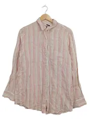Vorschaubild 1 von Damen Bluse Hemd Langarm Leinen gestreift Rosa Gr. S