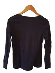 Vorschaubild 3 von Langarmshirt Damen Gr. M Lila Basic V-Ausschnitt Longsleeve