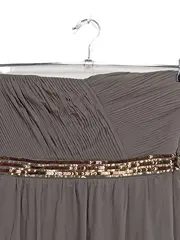 Vorschaubild 3 von Damen Abendkleid trägerlos Pailletten Gr. 34/XS Grau Elegant