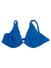 Vorschaubild 2 von Bikini Oberteil Damen Blau Gr. 44 XXL Rippstrick