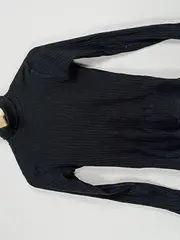 Vorschaubild 3 von Rollkragenpullover Mädchen Gr. 164 Schwarz Rippstrick Baumwolle