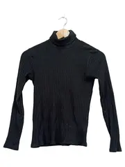 Vorschaubild 1 von Rollkragenpullover Mädchen Gr. 164 Schwarz Rippstrick Baumwolle