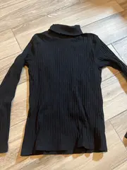 Vorschaubild 6 von Rollkragenpullover Mädchen Gr. 164 Schwarz Rippstrick Baumwolle