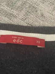 Vorschaubild 3 von EDC Damen Langarmshirt Gr. 34/XS Grau Casual Viskose