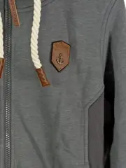 Vorschaubild 2 von Sweatjacke Damen Hoodie Grau Gr. S (36) Melierter Freizeit Look