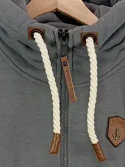 Vorschaubild 3 von Sweatjacke Damen Hoodie Grau Gr. S (36) Melierter Freizeit Look