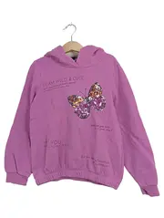 Vorschaubild 1 von Mädchen Kapuzenpullover Schmetterling Pailletten Gr. 128/134 Rosa