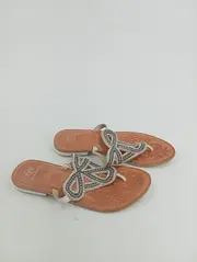 Vorschaubild 2 von Damen Sandalen Gr. 40 Beige Feminin Zehentrenner Schleifen Applikation
