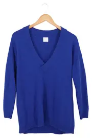 Vorschaubild 1 von Damen Pullover Gr. 36/S Blau V-Ausschnitt Elegant Klassisch