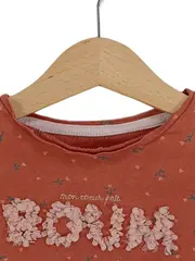 Vorschaubild 3 von Mädchen T-Shirt Rot Gr. 104 Blumenmuster Schriftzug Kurzarm Casual