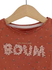 Vorschaubild 4 von Mädchen T-Shirt Rot Gr. 104 Blumenmuster Schriftzug Kurzarm Casual