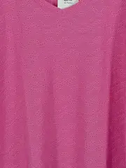 Vorschaubild 3 von Damen T-Shirt Gr. L Pink Lochmuster Freizeit Kurzarm Polyester