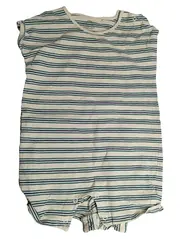 Vorschaubild 1 von Baby Strampler Romper Gr. 98 gestreift weiß blau Baumwolle