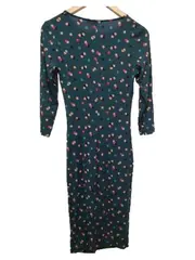 Vorschaubild 2 von Damen Jerseykleid Gr. 34/XS Petrol Punkte Raffung Midikleid