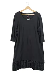 Vorschaubild 1 von Event Damen Kleid Gr. 46/48 Schwarz Spitzensaum Elegant