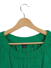 Vorschaubild 2 von Petite Damen Bluse Gr. PM/36 Grün Kurzarm Raffung