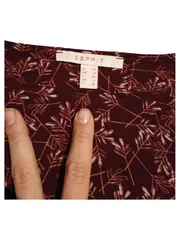 Vorschaubild 3 von Damen Bluse Langarm Gr. 34/XS Bordeaux Florales Muster Viskose