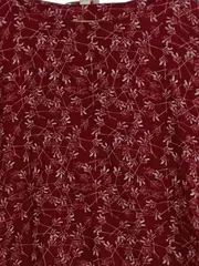 Vorschaubild 2 von Damen Bluse Langarm Gr. 34/XS Bordeaux Florales Muster Viskose