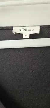 Vorschaubild 4 von Damen T-Shirt Gr. 44 Schwarz Häkeldetails V-Ausschnitt Baumwolle