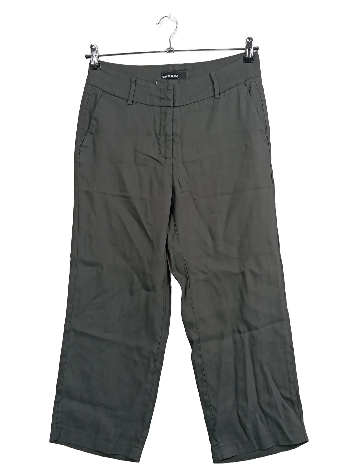 CAMBIO Damen Stoffhose Casual Oliv Gr. 38 W29 Capri Sommer Alltag